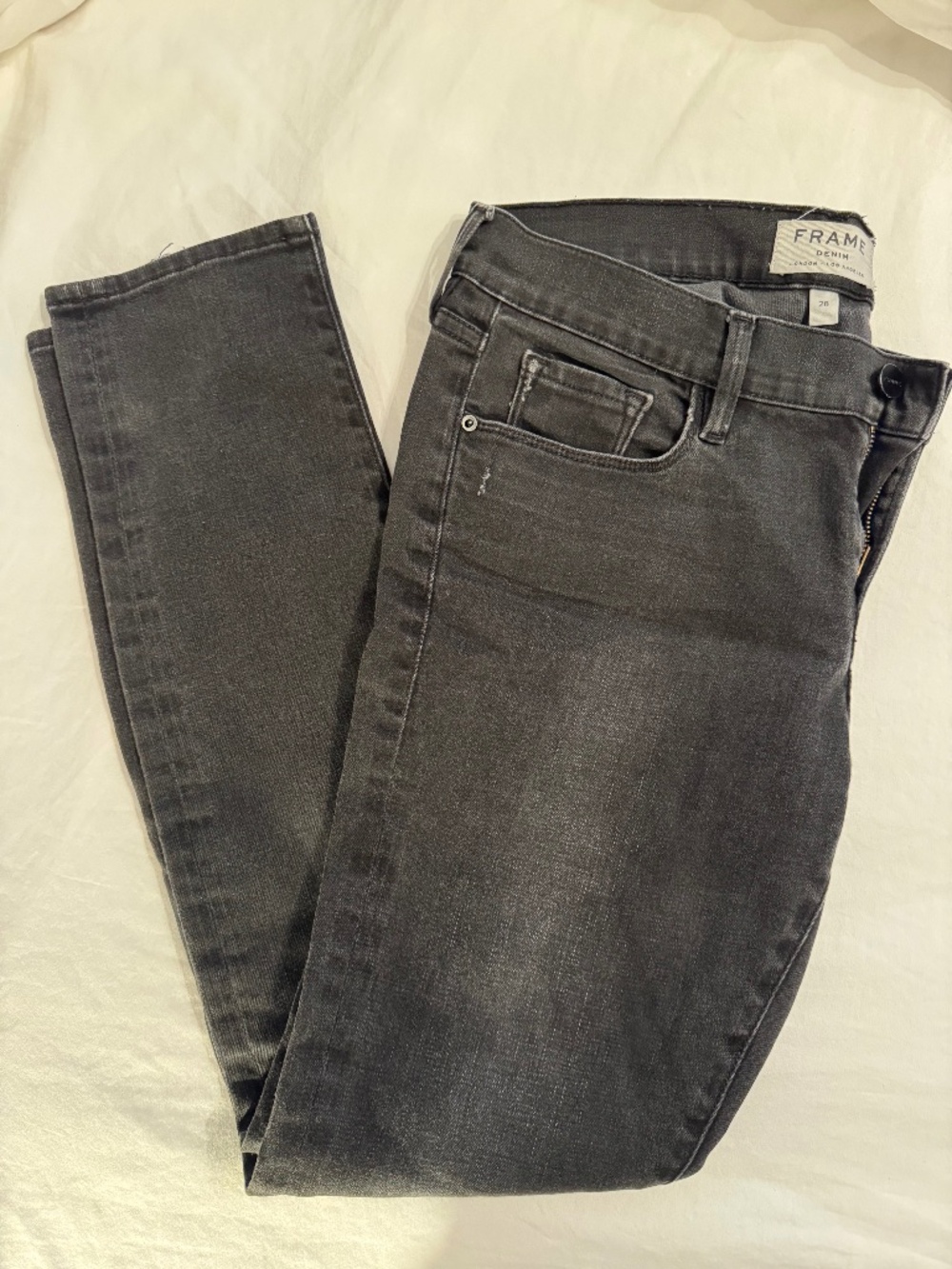 FRAME Distressed Black Skinny Jeans – Very Good Condition - Size 28